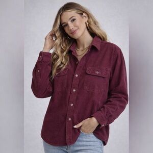 Field & Stream Maroon Corduroy Shirt